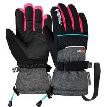 Reusch Connor R‑TEX XT Junior Skihandschuhe – mehrfarbig, Schwarz & Pink, für Kinder Größe 5