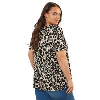 Size 20 Black Leopard Textured Tee
