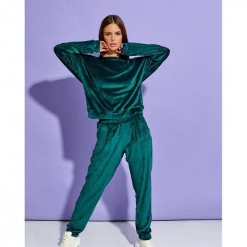 ISSA Plus S Black Velour Activewear
