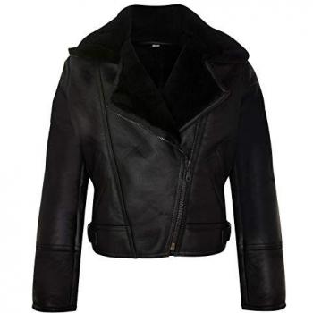 Bergamo B3 Sheepskin Flying Leather Jacket – Women's Black, Size 24 (UK)
