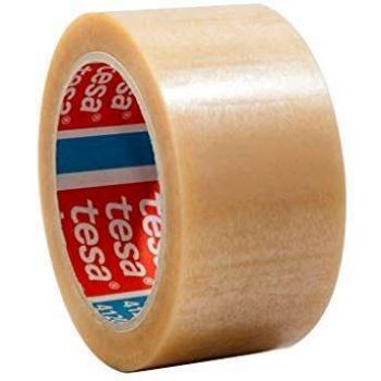 Cinta adhesiva tesa pvc color transparente 66mtsx50mm para embalaje