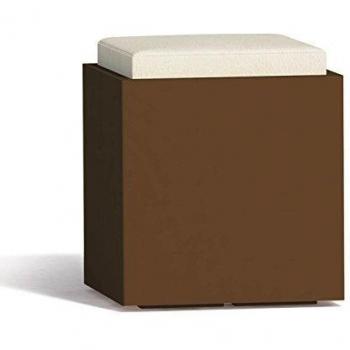Monacis Puf Cuadrado en Polímero Marrón 40 cm × 40 cm × 47,5 cm
