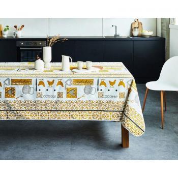 Nappe Jaune Moutarde en PVC Anti-tache 160x350 cm