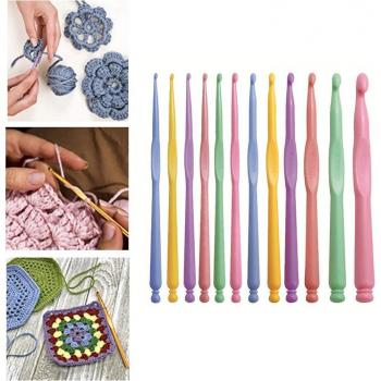 Plastic Crochet Hooks 12Pcs Set 2-10mm
