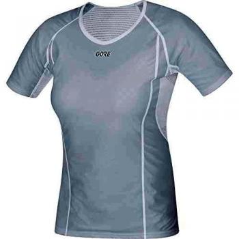 Gore M WindStopper Underlayer for Women – Short Sleeve, Grey/White, XS