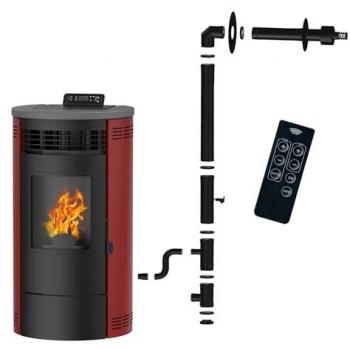 Pellet Stove Flavia 15 kW Sannover Burdeos – Kit Completo