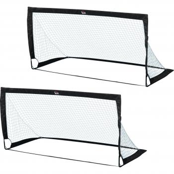 HOMCOM Faltbare Minitore 2er Set aus Stahl und Tetrolon, Schwarz, 186x90x89 cm