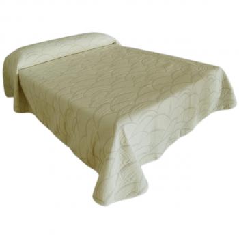 Poly Linen Jalea 235 cm Flip‑Side Bed Cover – Beige