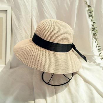 Chapeau de paille anti-âge avec nœud