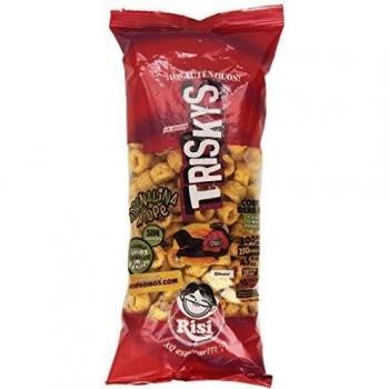 Triskys Barbacoa. Aperitivo de maíz sabor barbacoa, sin gluten. Pack de 6 bolsas, 6 x 115g