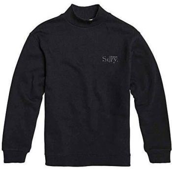 Sudadera Negra de Mujer Ana con Cuello Alto de Superdry