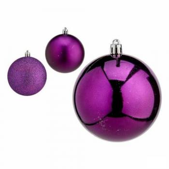 Set di Decorazioni Natalizie Viola in Plastica 8 x 9 x 8 cm (12 Unità)