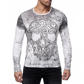 Red Bridge Männlich Langarmshirt „Skull“ – Designer-Longsleeve aus Baumwolle