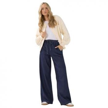 Jean « Tall Sally » – Manchette Bleue, Pantalon à Jambes Évasées