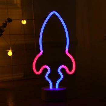 Colorful Neon Rocket Lamp