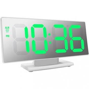 Desktop LED Alarm Clock with Mirror Display