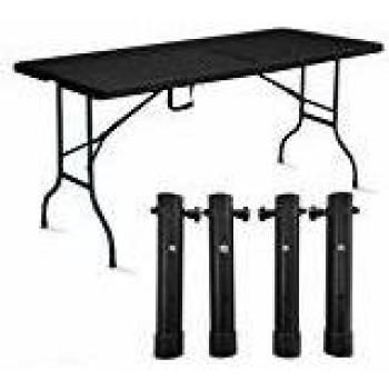 Tavolo Pieghevole Nero con 4 sostegni