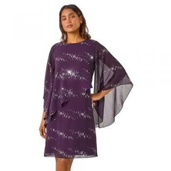 Vintage Roman Purple Sequin Dress (Size 10)