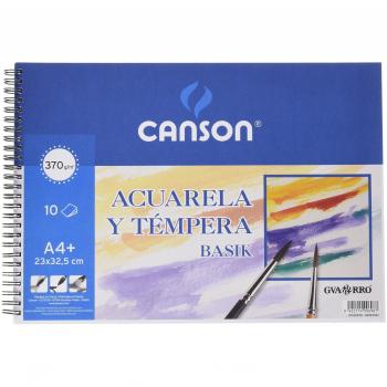 Cuaderno acuarela liso Basik A4 10H 370g Guarro 200400698