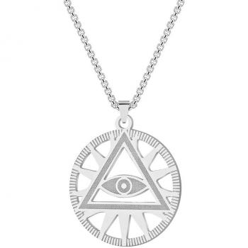 Bijou Pendentif Rond Œil de Providence pour Hommes et Femmes