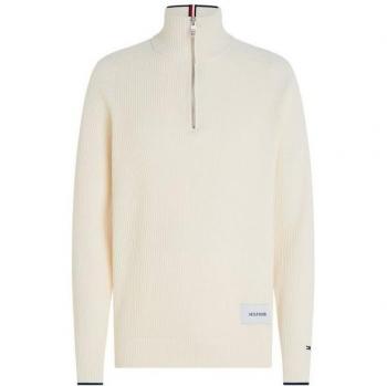 Tommy Hilfiger Herren Strickpullover, Größe XL, einfarbig beige