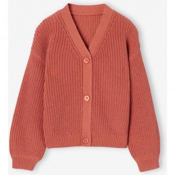 Gilet doux en côte perlée pour petite fille