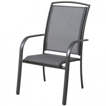 Garten Stapelstuhl Siena Atlanta 68/60/99 cm – Grau‑Ranotex Stoff