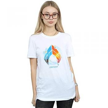 DC Comics Women's Aquaman Tropical Logo Tee