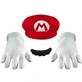 KULTFAKTOR GmbH Mario Accessoires-Set Super Mario Videospiel Weiss-rot-schwarz Einheitsgröße