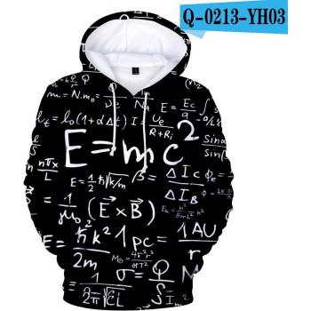 Sudadera E = MC2 3D Estilo Moderno