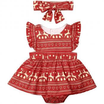 Pelele Rojo con Volantes para Niñas de 0 a 2 Años