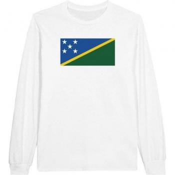 Pixelforma Langshirt – Salomon Flagge – Weiß – Regular – 100 % Baumwolle