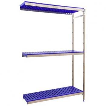 Étagère Simoninox Metal Bleu – 3 plateaux sans fixation, dimensions 160×126×50 cm