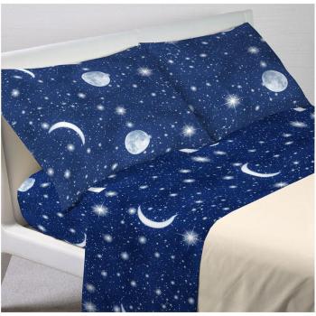 Lenzuola Blu Luna – Design Astronomico, Misura Singolo