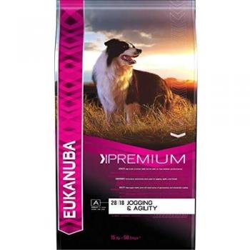 Eukanuba Jogging & Agility, Hundefutter für aktive Hunde, Trockenfutter mit Huhn (1 x 15 kg)