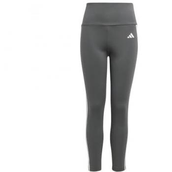 Adidas Aeroready Grey High‑Waist Leggings – 3‑Strip Design