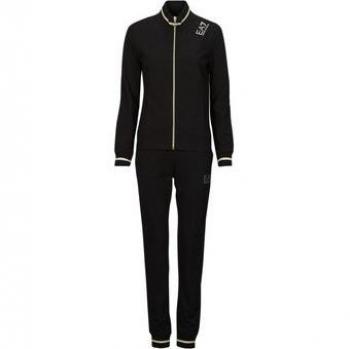 EA7 Emporio Armani Damen Jogginganzug mit Kapuze Schwarz