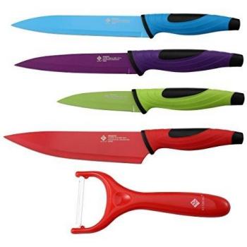Set de cuchillos de cocina Rengberg, 4 cuchillos y pelador, acero inoxidable