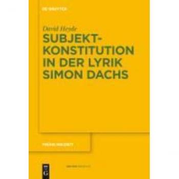 Vitalsource Technologies, Inc. Subjektkonstitution In Der Lyrik Simon Dachs