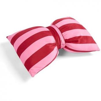 Red Striped Bow Backrest Cushion (50 × 35 cm)