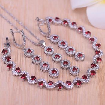 Risenj Silver Cubic Zirconia Rings, Necklace, and Bracelet Set