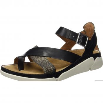 Clarks Tri Ariana, Sandalias con Cuña para Mujer, Color Negro, 37.5 EU