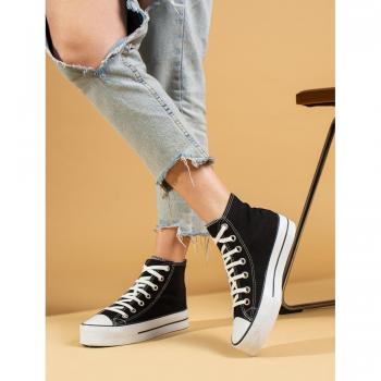 Donna Sneaker Confort Coton Suola Alta Casual