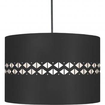 Suspensión TOSel Ikat Diamante Plateado – Lámpara Negra (Dimensiones: 80 x D30 x P30 cm)