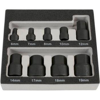Laser Tools 6726 Low Profile Hex Socket Bit Set with 9 Pieces