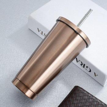 Portable 500ml Stainless Steel Drink Cup with Lid