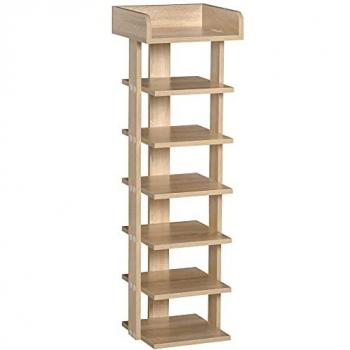 7 Tier Shoe Rack Organizer Storage Shelf Wooden Display Cabinet