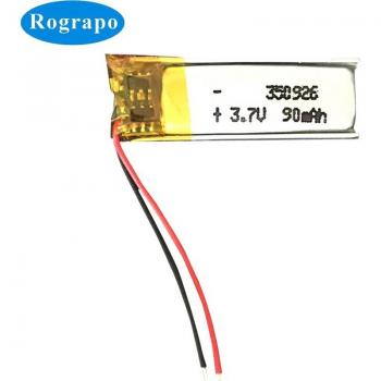 3.7V 90mAh Vervangende Lithium Batterij 350926 351025 voor MP3, MP4, MP5, GPS, DVD, Bluetooth Headset en Camera
