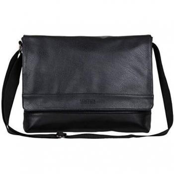 K.C. Reaction 15 Vegan Leather Travel Messenger – Black