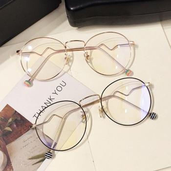 Clear Lens Round Metal Glasses for Women